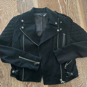 Alice and Olivia Classics Suede Quilted Biker Jacket size Small